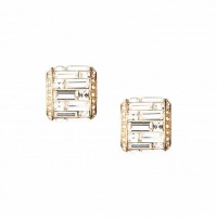 Carolee Golden Dreams Deco Crystal Baguette Button Clip on Earrings Carolee Golden Dreams Deco Crystal Baguette Button Clip on Earrings