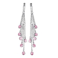 Studio 925 Pink Diamond CZ Streamer Sterling Silver Earrings Studio 925 Pink Diamond CZ Streamer Sterling Silver Earrings