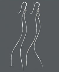 An elegant accessory to perfectly complement your party attire. These shiny sterling silver drop earrings by Unwritten feature a fluid, twisted design that's subtle, yet daring. Approximate drop: 4 inches. An elegant accessory to perfectly complement your party attire. These shiny sterling silver drop earrings by Unwritten feature a fluid, twisted design that's subtle, yet daring. Approximate drop: 4 inches.
