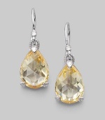 From the La Petite Collection. A brilliantly faceted canary crystal teardrop in a three-prong sterling silver setting. Canary crystal Sterling silver Length, about 1¼ Width, about ½ French earwires Imported 