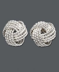 Get all tied up in knots. These crafty twisted stud earrings will add a special touch to your wardrobe for decades to come. Crafted in sterling silver. Approximate diameter: 1/2 inch. Get all tied up in knots. These crafty twisted stud earrings will add a special touch to your wardrobe for decades to come. Crafted in sterling silver. Approximate diameter: 1/2 inch.