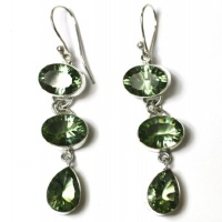 Modern and Chic Dangling Green Amethyst 925 Sterling Silver Earrings Modern and Chic Dangling Green Amethyst 925 Sterling Silver Earrings