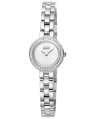 Embrace everyday sparkle. This Citizen watch shines with Swarovski elements and light-powered Eco-Drive technology. Embrace everyday sparkle. This Citizen watch shines with Swarovski elements and light-powered Eco-Drive technology.