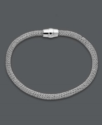 Love to layer? Studio Silver's chic mesh bracelet works wardrobe magic. Crafted in sterling silver, this contemporary style looks marvelous alone, or paired with your favorite bracelets and bangles. Approximate length: 7-1/2 inches. Love to layer? Studio Silver's chic mesh bracelet works wardrobe magic. Crafted in sterling silver, this contemporary style looks marvelous alone, or paired with your favorite bracelets and bangles. Approximate length: 7-1/2 inches.