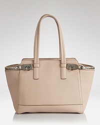Rich leather and special details on this Salvatore Ferragamo satchel take a familiar shape to a whole new level of sophistication. Carry it as a deluxe day bag. Rich leather and special details on this Salvatore Ferragamo satchel take a familiar shape to a whole new level of sophistication. Carry it as a deluxe day bag.