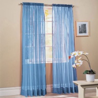 2 Piece Solid Sky Blue Sheer Window Curtains/drape/panels/treatment 60w X 84l 2 Piece Solid Sky Blue Sheer Window Curtains/drape/panels/treatment 60w X 84l