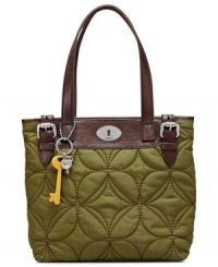 Stand out from the crowd with this chic shopper from Fossil that boasts a sleek shape and vintage-inspired detailing. Custom hardware, detail stitching and buckle accents dress the outside, while the generous interior makes it ideal for everyday demands. Stand out from the crowd with this chic shopper from Fossil that boasts a sleek shape and vintage-inspired detailing. Custom hardware, detail stitching and buckle accents dress the outside, while the generous interior makes it ideal for everyday demands.