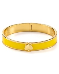 Make a date with kate spade new york with the brand's signature gold and enamel bangle, accented by a delicate 12-karat spade. Make a date with kate spade new york with the brand's signature gold and enamel bangle, accented by a delicate 12-karat spade.