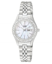 A touch of glamour goes a long way on this elegant watch by Citizen. A touch of glamour goes a long way on this elegant watch by Citizen.