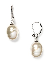 Majorica 12mm baroque grey pearl drop earrings are beautifully crafted using organic man made pearls from Mallorca, Spain. An updated classic. Sterling silver and 14 karat post. Clasp closure for pierced ears. 1.5 drop. Majorica 12mm baroque grey pearl drop earrings are beautifully crafted using organic man made pearls from Mallorca, Spain. An updated classic. Sterling silver and 14 karat post. Clasp closure for pierced ears. 1.5 drop.