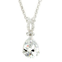 A Touch of Vintage - Elegant Classic Dangle Pendant with White CZ & Pavé A Touch of Vintage - Elegant Classic Dangle Pendant with White CZ & Pavé