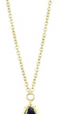 T Tahari Soho Chic Gold Tone and Blue Resin Pendant Necklace T Tahari Soho Chic Gold Tone and Blue Resin Pendant Necklace
