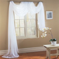 White Elegance Window Sheer Voile Scarf 60 X 216 White Elegance Window Sheer Voile Scarf 60 X 216