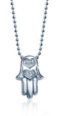 Alex Woo Little Faith Diamond and 14kt White Gold Hamsa Hand Pendant Necklace Alex Woo Little Faith Diamond and 14kt White Gold Hamsa Hand Pendant Necklace