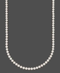 Channel the elegance of pearl-wearing style icons like Audrey Hepburn. This pretty necklace by Belle de Mer features A+ Akoya cultured pearls (6-1/2-7 mm) set in 14k gold. Approximate length: 30 inches. Channel the elegance of pearl-wearing style icons like Audrey Hepburn. This pretty necklace by Belle de Mer features A+ Akoya cultured pearls (6-1/2-7 mm) set in 14k gold. Approximate length: 30 inches.