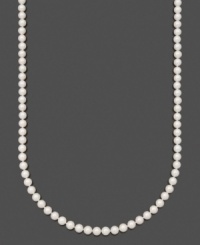 Channel the elegance of pearl-wearing style icons like Audrey Hepburn. This pretty necklace by Belle de Mer features A+ Akoya cultured pearls (6-1/2-7 mm) set in 14k gold. Approximate length: 30 inches.