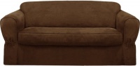 Maytex Piped Suede 2-Piece Slipcover Sofa, Brown Maytex Piped Suede 2-Piece Slipcover Sofa, Brown