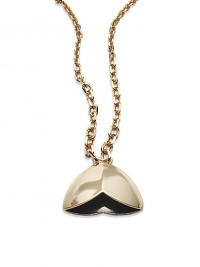 THE LOOKGeometric pendantMetal logo charmCircle claspBrass with goldplated finishTHE MEASUREMENTPendant width, about 2½Pendant length, about 1¾Length, about 29ORIGINImported THE LOOKGeometric pendantMetal logo charmCircle claspBrass with goldplated finishTHE MEASUREMENTPendant width, about 2½Pendant length, about 1¾Length, about 29ORIGINImported