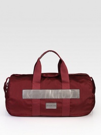 Grab and go to the gym or for an extended weekend getaway, with this sturdy nylon duffel.Zip closureTop handlesAttached shoulder strapInterior zip pocketThree interior slip compartmentsFully linedNylon20½W x 12½H x 10½DImported Grab and go to the gym or for an extended weekend getaway, with this sturdy nylon duffel.Zip closureTop handlesAttached shoulder strapInterior zip pocketThree interior slip compartmentsFully linedNylon20½W x 12½H x 10½DImported
