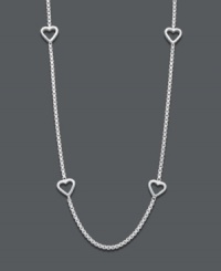 Express a love -- and style -- that's divine. Open-cut heart stations adorn this delicate sterling silver necklace by Giani Bernini. Approximate length: 16 inches. Express a love -- and style -- that's divine. Open-cut heart stations adorn this delicate sterling silver necklace by Giani Bernini. Approximate length: 16 inches.