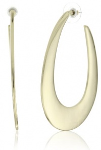 Nine West Gold-Tone Sand Blasted Large Open Hoop Earrings