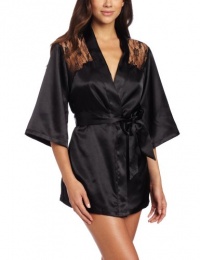 Sexy Black Kimono Intimate Sleepwear Robe Set - 3 Piece Lingerie