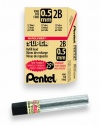 Pentel Super Hi-Polymer Lead Refill, 0.5mm Fine, 2B, 144 Pieces of Lead (C505-2B)