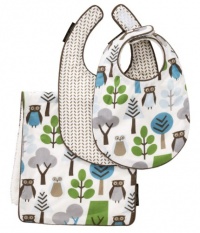 DwellStudio Bib and Burp Set, Owls DwellStudio Bib and Burp Set, Owls