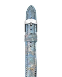 Tap this season's exotic trend with this light blue alligator leather strap from Michele, accented by a stainless steel buckle. It's a cool way to customize your chronograph. Tap this season's exotic trend with this light blue alligator leather strap from Michele, accented by a stainless steel buckle. It's a cool way to customize your chronograph.