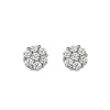 .925 Sterling Silver Rhodium Plated Flower CZ Stud Earrings with Screw-back for Children & Women