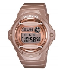 Toast to timely fashion with this champagne-colored digital watch from Baby-G. Toast to timely fashion with this champagne-colored digital watch from Baby-G.