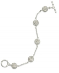 Live the glamorous life with this openwork illusion bracelet from Lauren by Ralph Lauren. Crafted from silver-tone mixed metal, the bracelet sparkles with pave glass accents. Approximate length: 7-1/2 inches. Live the glamorous life with this openwork illusion bracelet from Lauren by Ralph Lauren. Crafted from silver-tone mixed metal, the bracelet sparkles with pave glass accents. Approximate length: 7-1/2 inches.