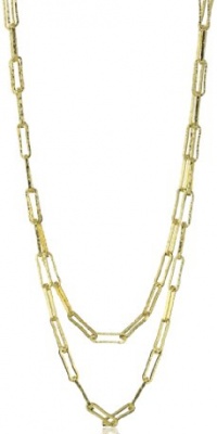 1AR by UnoAerre 18k Gold Plated Rectangle Link Long Necklace 1AR by UnoAerre 18k Gold Plated Rectangle Link Long Necklace