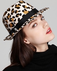 This season, take a walk on the wild side in Juicy Couture's flashy, leopard-printed fedora. This season, take a walk on the wild side in Juicy Couture's flashy, leopard-printed fedora.