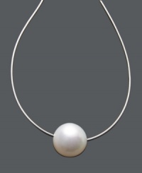 Make elegance the focal point of your style. This pretty pendant features a cultured South Sea pearl (13-14 mm) strung on a delicate 14k white gold chain. Approximate length: 16 inches. Approximate drop: 1/2 inch. Make elegance the focal point of your style. This pretty pendant features a cultured South Sea pearl (13-14 mm) strung on a delicate 14k white gold chain. Approximate length: 16 inches. Approximate drop: 1/2 inch.