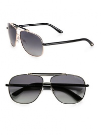 Classic navigator frames crafted in lightweight metal with double-bridge and logo temple detail. Available in shiny rose gold frames with shiny black lenses.Metal100% UV ProtectionMade in Italy Classic navigator frames crafted in lightweight metal with double-bridge and logo temple detail. Available in shiny rose gold frames with shiny black lenses.Metal100% UV ProtectionMade in Italy