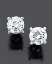 Cultivate a perfect look with Gemex Certified colorless round-cut diamond (1 ct. t.w.) earrings set in platinum. Cultivate a perfect look with Gemex Certified colorless round-cut diamond (1 ct. t.w.) earrings set in platinum.