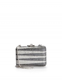 THE LOOKRemovable shoulder chainSmall rectangular boxTwo-tone crystals in a zigzag patternCrystal-accented sliding lock closureInside logo detailTHE MEASUREMENTShoulder chain, 9 drop5W X 3½H X 1¾DTHE MATERIALCrystalsMetal boxMetallic nappa liningORIGINMade in Italy THE LOOKRemovable shoulder chainSmall rectangular boxTwo-tone crystals in a zigzag patternCrystal-accented sliding lock closureInside logo detailTHE MEASUREMENTShoulder chain, 9 drop5W X 3½H X 1¾DTHE MATERIALCrystalsMetal boxMetallic nappa liningORIGINMade in Italy