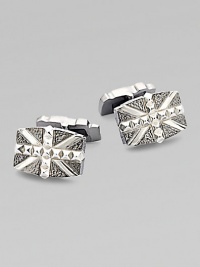 From the Alchemy in the UK Collection. A bold Union Jack, textured, studded and detailed with black rhodium-plated accents.Sterling silverRhodium-plated accentsAbout ¾L X ½WT backImported From the Alchemy in the UK Collection. A bold Union Jack, textured, studded and detailed with black rhodium-plated accents.Sterling silverRhodium-plated accentsAbout ¾L X ½WT backImported