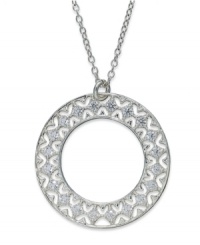 Every girl needs a little extra sparkle. Giani Bernini's stunning open-cut filigree pendant will do just the trick. Set in sterling silver. Approximate length: 18 inches. Approximate drop: 24 mm. Every girl needs a little extra sparkle. Giani Bernini's stunning open-cut filigree pendant will do just the trick. Set in sterling silver. Approximate length: 18 inches. Approximate drop: 24 mm.