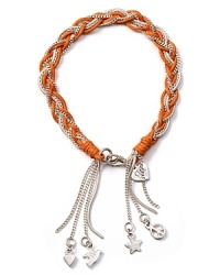 Embrace an artistic outlook with this braided and bold cord bracelet from Good Charma, accented by dangling sterling silver charms. Embrace an artistic outlook with this braided and bold cord bracelet from Good Charma, accented by dangling sterling silver charms.