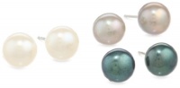 Set of 3 Freshwater Cultured Pearl Studs with Sterling Silver Post and Backs (8-8.5mm) Set of 3 Freshwater Cultured Pearl Studs with Sterling Silver Post and Backs (8-8.5mm)