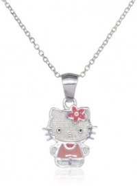 Hello Kitty Sterling Silver Pink Enamel Pendant Necklace with 18 Chain Hello Kitty Sterling Silver Pink Enamel Pendant Necklace with 18 Chain