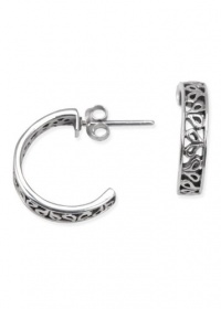 Barse Sterling Silver Filigree Half Hoop Earrings Barse Sterling Silver Filigree Half Hoop Earrings
