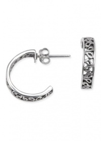 Barse Sterling Silver Filigree Half Hoop Earrings