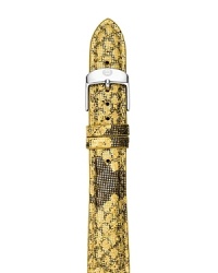 Let Michele's exotically embossed leather watch strap give your classic chronograph a hit of modern attitude, accented by a bold silver buckle. It's an instant style status update. Let Michele's exotically embossed leather watch strap give your classic chronograph a hit of modern attitude, accented by a bold silver buckle. It's an instant style status update.