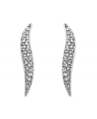 The S stands for Swarovski in the brand's sparkling crystal S drop earrings shown here, but we think it signifies stylish and sophisticated as well! Crafted in silver tone mixed metal. Approximate drop: 1-1/4 inches. The S stands for Swarovski in the brand's sparkling crystal S drop earrings shown here, but we think it signifies stylish and sophisticated as well! Crafted in silver tone mixed metal. Approximate drop: 1-1/4 inches.