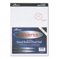 Ampad Evidence Quad Dual-Pad, Quadrille Rule, Letter Size (8.5 x 11.75), White, 100 Sheets per Pad (20-210) Ampad Evidence Quad Dual-Pad, Quadrille Rule, Letter Size (8.5 x 11.75), White, 100 Sheets per Pad (20-210)