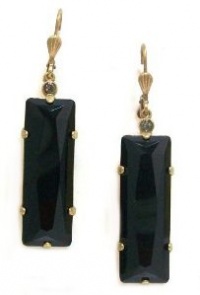 Catherine Popesco 14K Gold Plated Rectangular Jet Black Swarovski Crystal Dangle Earrings Catherine Popesco 14K Gold Plated Rectangular Jet Black Swarovski Crystal Dangle Earrings
