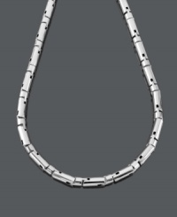 Take the edge off, or put it back on, with this bold design. Men's necklace crafted in stainless steel highlights a round link chain. Approximate length: 24 inches. Take the edge off, or put it back on, with this bold design. Men's necklace crafted in stainless steel highlights a round link chain. Approximate length: 24 inches.
